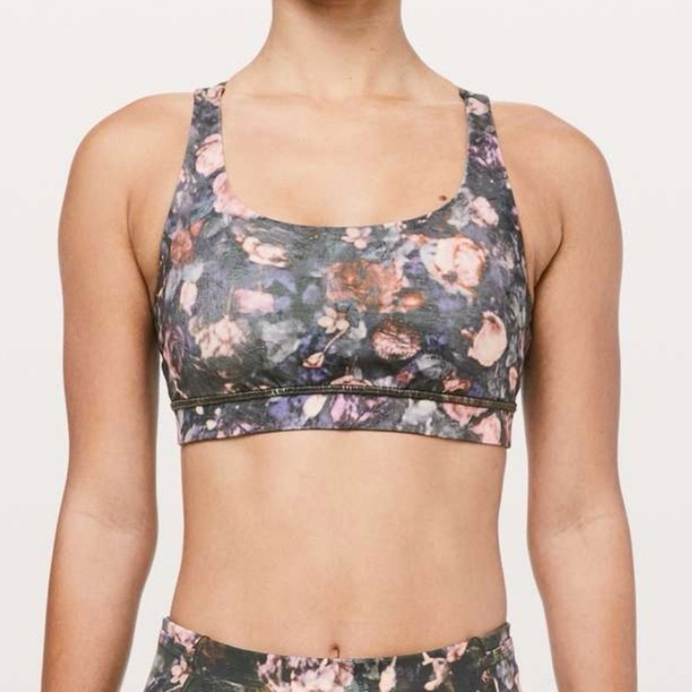 Lululemon Free To Be Bra Wild Frosted Rose Floral Print size 6